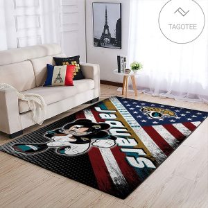 Jacksonville Jaguars Nfl Team Logo Mickey Us Style Nice Gift Home Decor Rectangle Area Rug