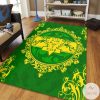 Chi Eta Phi 1932 Emblem Lemon Yellow Mandala Circle Green Background Rug