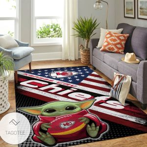 Kansas City Chiefs Nfl Team Logo Baby Yoda Us Style Nice Gift Home Decor Rectangle Area Rug