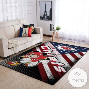Kansas City Chiefs Nfl Team Logo Mickey Us Style Nice Gift Home Decor Rectangle Area Rug