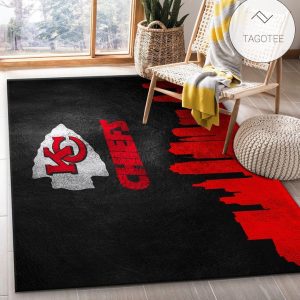 Kansas City Chiefs Skyline Nfl Area Rug Carpet Kitchen Rug Family Gift Us Decor