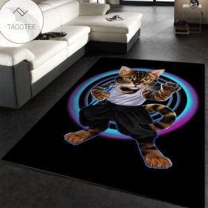 Kung Fu Bruce Cat Area Rug Living Room And Bedroom Rug Floor Decor Home Decor