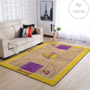 La Lakers Court Area Rug Nba Basketball Team Logo Carpet Living Room Rugs Floor Decor
